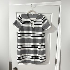 Black And White Stripped Dress, Express - image 1